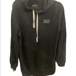 SALTY HONEY soft relaxed fit comfy dress pull over long black hoodie